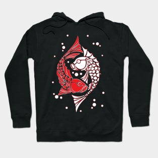 Red and white koi fish. Symbol of good luck Hoodie